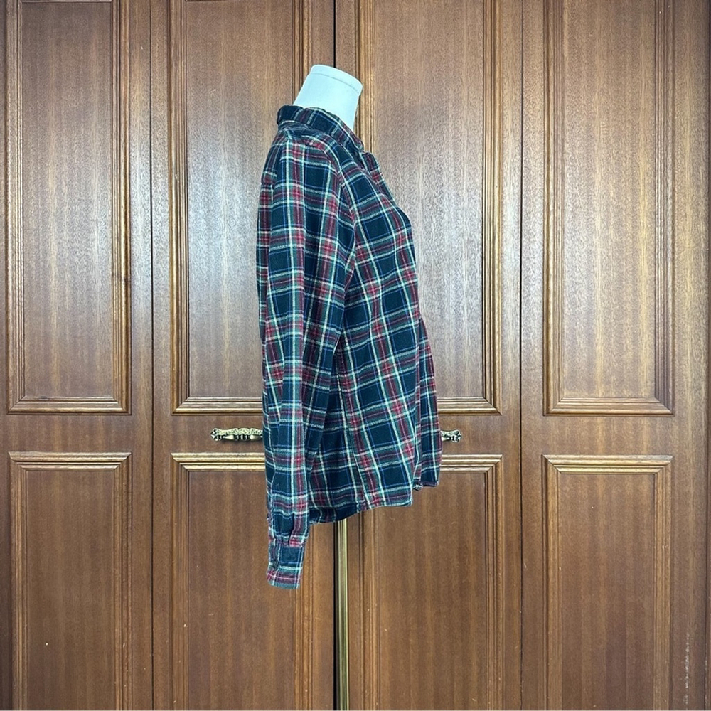 LL Bean Plaid Flannel Longsleeves Shirt Women's 100% Cotton Sz Medium - Picture 2 of 9